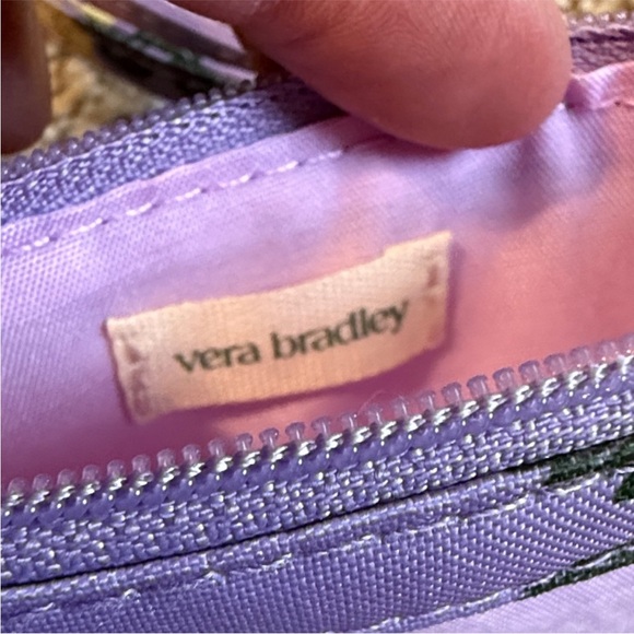 Vera Bradley Purple Zipper Pouch with lanyard - Picture 7 of 8